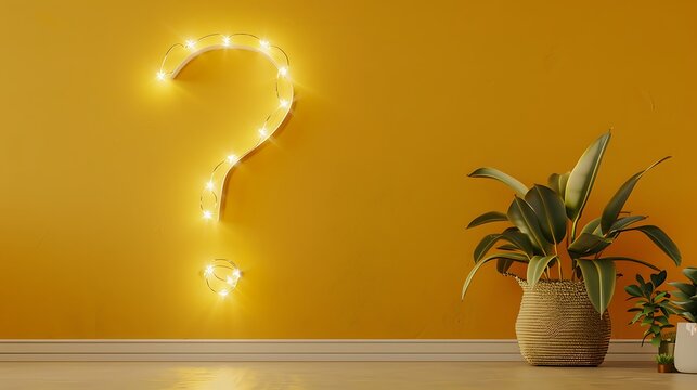 question mark on a wall