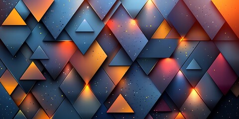 Poster - A modern and sleek abstract background with geometric shapes. The design features an array of angular patterns creating depth while maintaining simplicity