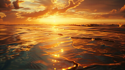 Wall Mural - Sunset over the tranquil sea, AI Generative