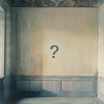 question mark on a wall