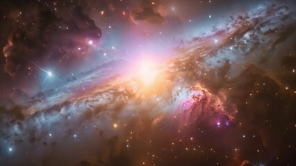 Poster - This vibrant image of nebulae and stars in the vast expanse of space.