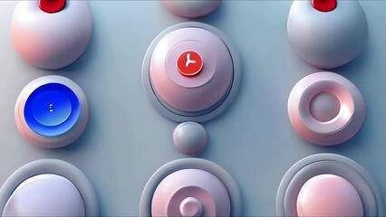 Buttons for user interface, simple circle 3D modern design