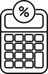Poster - Simple line icon of a calculator showing percentage, perfect for representing interest rate calculation