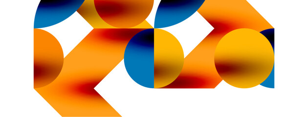 Wall Mural - Circle pattern, round elements with lines and arrows composition for wallpaper, banner, background or landing
