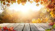 © Koplexs-Stock - Autumnal Wooden Table With Fall Foliage