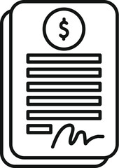 Poster - businessman is signing a business contract with a dollar symbol at the top
