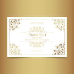 Wall Mural - classic gold thank you wedding card