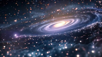 Poster - This digital illustration of a spiral galaxy in space. Space background