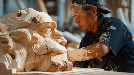 Poster - As the sculpture takes shape, the artist's vision comes to life, a testament to their skill and craftsmanship.