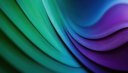 Poster - blue green and purple wave line light gradient dark background. Abstract technology big data digital background. 3d rendering.
