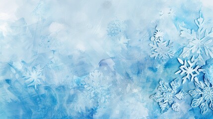 Wall Mural - Winter Wonderland - Blue Hues & Snowflake Design