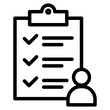 © Arifmiftahul - user checklist icon, manager candidate, account activity, icon web symbol on white background.