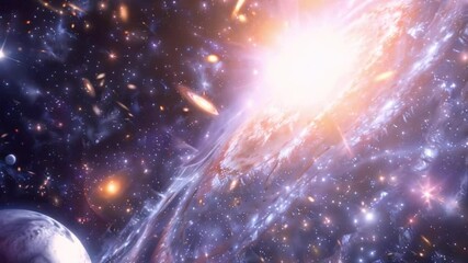 Poster - This stunning image of a spiral galaxy with bright stars and cosmic dust.