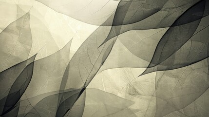 Wall Mural - Organic lines flow across the canvas, mimicking the texture of leaves in an abstract design. 