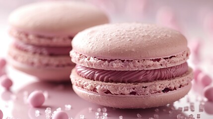 Pink Macarons with Cream Filling