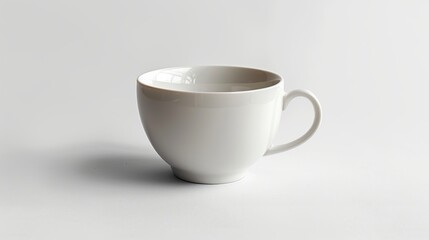 Sticker - White Teacup on White Background