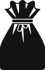 Poster - Black silhouette of a big cloth bag tied with a rope, for keeping or storing products