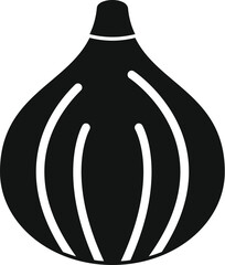 Poster - Black silhouette of a fig fruit, isolated on a white background