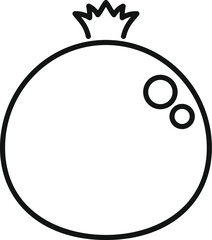 Poster - This minimal icon depicts a whole cranberry with its stem, showcasing its unique features