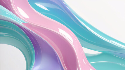 Wall Mural - abstract glossy colorful 3d curve background