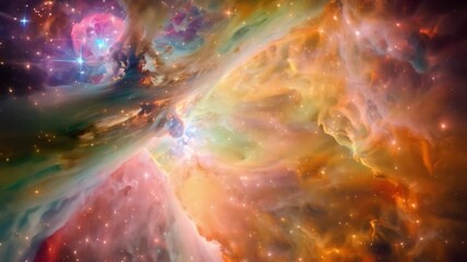 Poster - This colorful nebula in outer space with bright stars. Space background