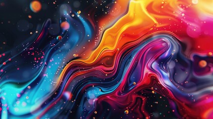 Poster - Abstract Swirling Colors With Shimmering Particles