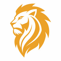 Wall Mural - Golden Lion Head Logo Vector Art Design Illustration