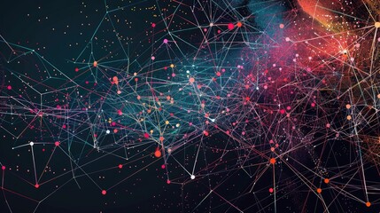 Poster - An abstract representation of big data analysis with interconnected data points