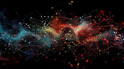 Poster - An abstract representation of big data analysis with interconnected data points