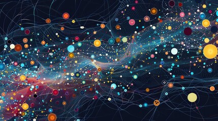 Poster - An abstract representation of big data analysis with interconnected data points