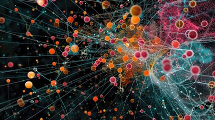 Poster - An abstract representation of big data analysis with interconnected data points