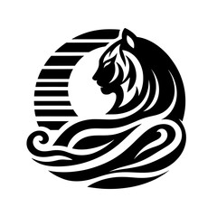 Wall Mural - silhouette logo Tiger Artistic