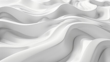 Wall Mural - Pure white wave forms merge seamlessly with a clean backdrop, presenting a minimalist and sophisticated design