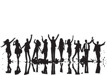 silhouettes of people dancing