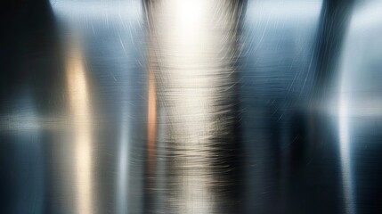 Wall Mural - A sleek stainless steel surface, characterized by its smooth, reflective texture and modern aesthetic appeal.