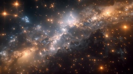 Poster - This stunning view of a nebula with glowing stars. Space background