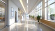 © ZUBI CREATIONS - High school corridor with clean lines, minimalist decor, and plenty of natural light