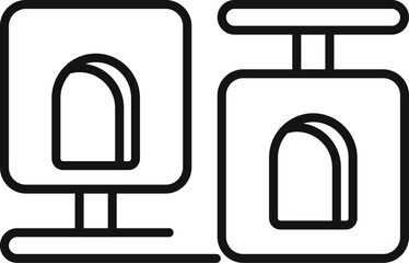 Poster - icon of a fingerprint scanner verifying a user's identity on a computer and a mobile device, represe