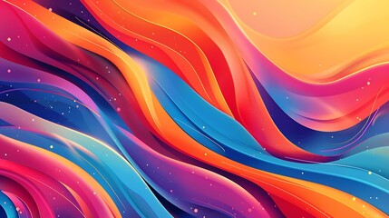 Wall Mural - abstract fluid waves in vibrant colors adding a sense of movement, dynamic, colorful, art