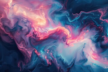 Wall Mural - Vibrant Swirls of Color and Light, Abstract Space Art Wallpaper, Wild Galaxy Abstraction Background Artwork, Fine Art Print on Demand Design, Online Business Marketing Backdrop Graphic