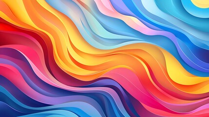 Wall Mural - abstract fluid waves in vibrant colors adding a sense of movement, dynamic, colorful, art