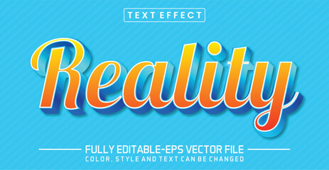Wall Mural - Reality font Text effect editable