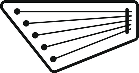 Poster - Gusli musical instrument being played top view icon outline vector