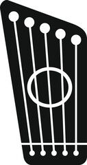 Poster - Black and white icon of a gusli, a traditional russian stringed musical instrument