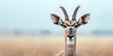 Majestic Kudu with Spiral Horns and Elegant Coat Stands Out in the African Savanna. Concept Wildlife Photography, African Animals, Nature Safari, Kudu Portrait, Savanna Ecosystem