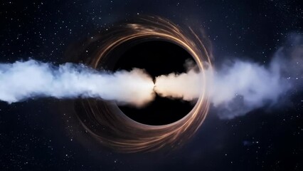 Wall Mural - mysterious black hole swallowing light in space