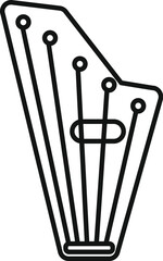 Poster - Line art style icon of a gusli, a traditional russian stringed musical instrument, representing russian culture and folk music