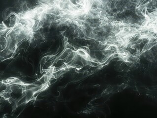Poster - Abstract smoke patterns on a black background with plenty of space for text, ideal for creating an enigmatic or intense atmosphere.
