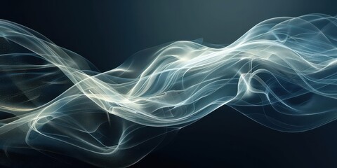 Poster - Abstract digital waves on a dark background with ample space for text, perfect for a modern and futuristic aesthetic.