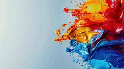 Poster - Abstract splash of vibrant paint with ample space for text, perfect for artistic and creative designs.